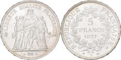 World Coins - France, 5 Francs, Hercule, 1877, Paris, Rare in this quality, Silver,