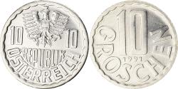 World Coins - Coin, Austria, 10 Groschen, 1991, Vienna, , Aluminum, KM:2878