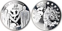 World Coins - France, Monnaie de Paris, 10 Euro, 20 ans de l'Eurocorps, 2012, Proof