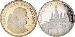 World Coins - Vatican, Medal, Première Visite de Benoit XVI en France, Lourdes, 2008