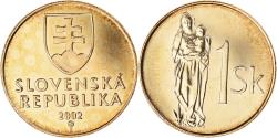 World Coins - Coin, Slovakia, Koruna, 2002, , Bronze Plated Steel, KM:12