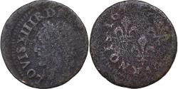 World Coins - France, Louis XIII, Double Tournois, 164[?], Copper,