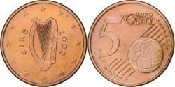 World Coins - Ireland, 5 Euro Cent, 2002, Dublin, Copper Plated Steel,