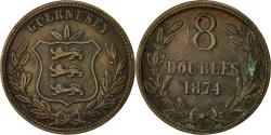 World Coins - Coin, Guernsey, 8 Doubles, 1874, Heaton, Birmingham, , Bronze, KM:7