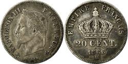 World Coins - Coin, France, Napoleon III, 20 Centimes, 1866, Strasbourg, EF(4045), KM 805.2