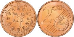 World Coins - Portugal, 2 Euro Cent, 2002, Copper Plated Steel,