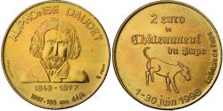 World Coins - France, 2 Euro, Chateauneuf du Pape - Alphonse Daudet, 1998,