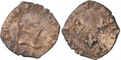 World Coins - France, Henri III, Double Tournois, 1586, Dijon, Copper, , Gadoury:455