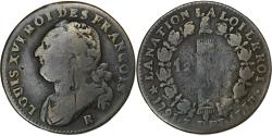 World Coins - France, Louis XVI, 12 deniers françois, 1791·3, Orléans, Copper,