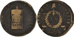 World Coins - Coin, France, 2 sols aux balances daté, 2 Sols, 1793, Rouen, , Bronze