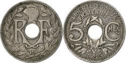 World Coins - France, 5 Centimes, Lindauer, 1925, Paris, Copper-nickel,