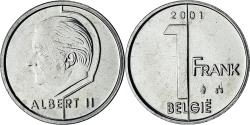 World Coins - Belgium, Albert II, 1 Franc, 2001, série FDC, , Nickel Plated Iron
