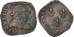 World Coins - France, Henri III, Double Tournois, 1586, La Rochelle, Copper,