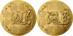 World Coins - France, Medal, Calendrier, Nouvelle Année, Adam et Eve, 1970, Bronze Florentin
