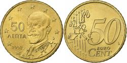 World Coins - Greece, 50 Euro Cent, 2002, Athens, , Brass, KM:186