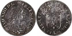 World Coins - France, Louis XIV, 1/12 Ecu à la mèche courte, 1644, Paris, Silver,