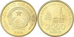 World Coins - Vietnam, SOCIALIST REPUBLIC, 2000 Dông, 2003, Vantaa, Brass plated steel