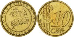 World Coins - France, Rainier III, 10 Euro Cent, 2001, Paris, Nordic gold, , KM:170