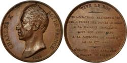 World Coins - France, Medal, Avènement de Charles X, Ouvriers des Ports de Paris, 1824