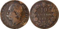 World Coins - Coin, Italy, Umberto I, 10 Centesimi, 1893, Birmingham, , Copper