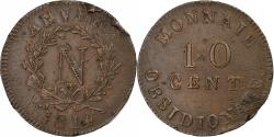 World Coins - France, Napoleon I, Decime, 1814, Anvers, Siège d'Anvers, Bronze,