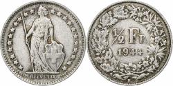 World Coins - Switzerland, 1/2 Franc, 1944, Bern, Silver, , KM:23