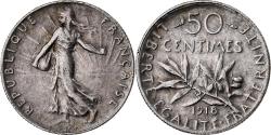 World Coins - France, 50 Centimes, Semeuse, 1918, Paris, Silver, , Le Franc:F.190