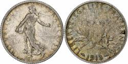 World Coins - France, Semeuse, Franc, 1913, Paris, , Silver, KM:844.1, Gadoury:467
