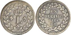 World Coins - Coin, France, Louis XVIII, Decime, 1814, Strasbourg, , Bronze