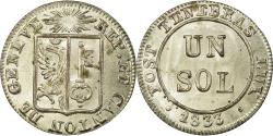 World Coins - Coin, SWISS CANTONS, GENEVA, Sol, 1833, , Billon, KM:120
