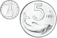 World Coins - Coin, Italy, 5 Lire, 1991, Rome, , Aluminum, KM:92