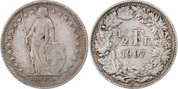 World Coins - Switzerland, 1/2 Franc, 1907, Bern, Silver, , KM:23