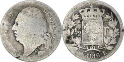 World Coins - Coin, France, Louis XVIII, Louis XVIII, 1/2 Franc, 1816, Rouen,