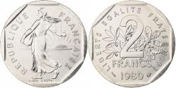 World Coins - France, 2 Francs, Semeuse, 1980, Paris, série FDC, Nickel,
