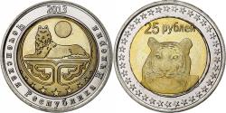 World Coins - Russia, 25 Roubles, Tiger, 2013, Bimetallic,