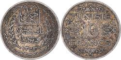 World Coins - Coin, Tunisia, Ahmad Pasha Bey, 10 Francs, 1934, Paris, , Silver