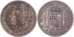 World Coins - Coin, Spain, Amadeao I, 5 Pesetas, 1871, Madrid, , Silver, KM:666