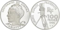 World Coins - France, 100 Francs, Arletty, Centenaire du Cinéma, 1995, MDP, Proof, Silver