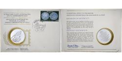 World Coins - Monaco, Medal + stamp, International Society of Postmasters, 1976, Silver