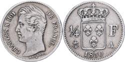 World Coins - France, Charles X, 1/4 Franc, 1830, Paris, Silver, , Gadoury:353