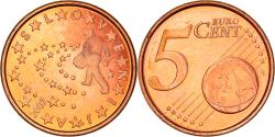 World Coins - Slovenia, 5 Euro Cent, "The Sower" sowing stars, 2007, , Copper Plated
