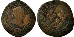 World Coins - Coin, France, Double Tournois, 1589, Rouen, , Copper, Sombart:4092