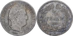 World Coins - France, 1/2 Franc, Louis-Philippe, 1838, Paris, Silver, , Gadoury:408