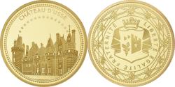 World Coins - France, Medal, Château d'Ussé, Copper-Nickel Gilt,