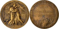 World Coins - France, Medal, Libération de Metz, 1918, Bronze, Hannaux,
