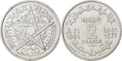 World Coins - Coin, Morocco, 2 Francs, 1951, Paris, , Aluminum, KM:E38, Lecompte:235