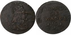 World Coins - France, Louis XIV, Liard, 1657, Lusignan, Copper, , Gadoury:80