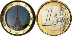 World Coins - France, 1 Euro, La Tour Eiffel, 2013, Bi-Metallic,