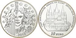 World Coins - France, 10 Euro, Europa, 1100e anniversaire de Cluny, 2010, Paris, Silver,