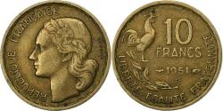 World Coins - France, 10 Francs, Guiraud, 1951, Beaumont - Le Roger, Aluminum-Bronze